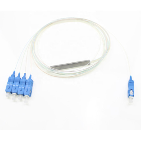 SPLITTER FBT TUBULAR 1X4 ENTRADA Y SALIDA SC/UPC 150CM FIBRA 900 MICRAS G657A1