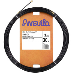 GUIA NYLON  MACIZO MONOFILAMENTO ANGUILA TERMINALES FIJOS 30M 3 MM COLOR NEGRO