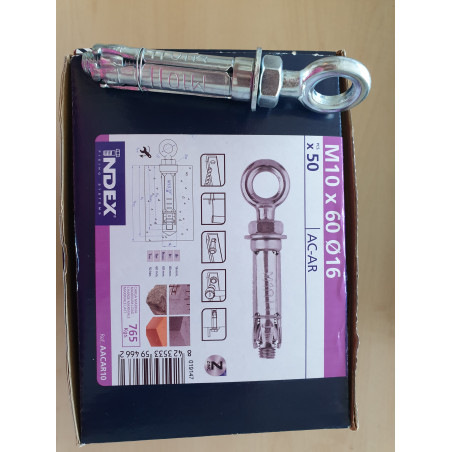 Taco expansión argolla M 10*60 Taladro 16