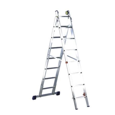 ESCALERA TRANSFORMABLE 2 TRAMOS  ALUMINIO MODELO LUXE 2 ALTURA MAXIMA 3.45 METROS