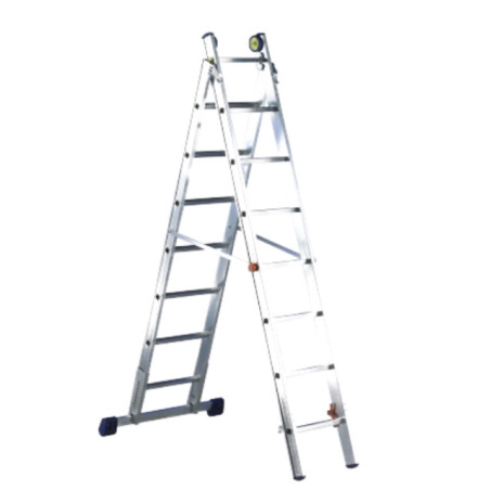 ESCALERA TRANSFORMABLE 2 TRAMOS  ALUMINIO MODELO LUXE 2 ALTURA MAXIMA 7.65 METROS