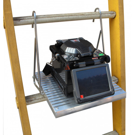 PLATAFORMA DE TRABAJO PARA ESCALERA, BANDEJA PARA FUSIONADORA FTTH