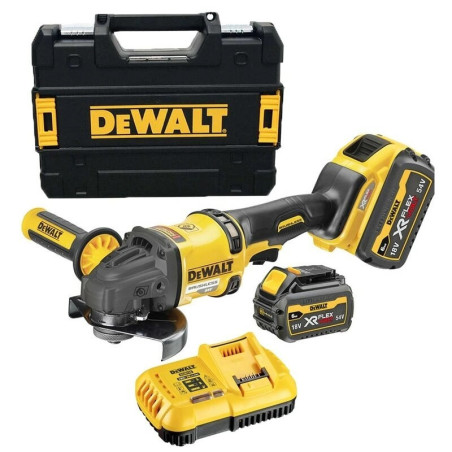 AMOLADORA DEWALT FLEXVOLT DCG418T2-QW 54V CON 2 BATERÍAS LI-ION 6,0AH CON MALETÍN