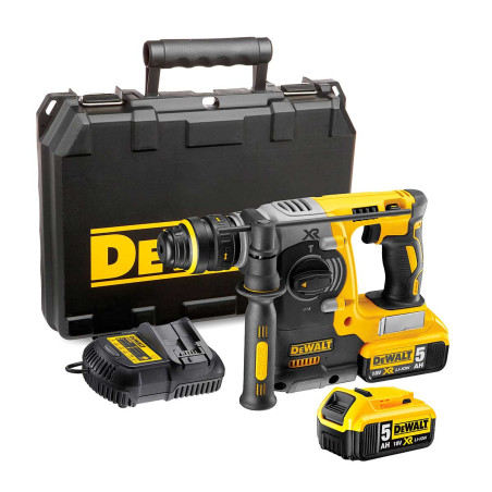 MARTILLO ELECTRONEUMÁTICO DEWALT DCH273P2-QW XR 18V SDS-PLUS 2,1J CON 2 BATERÍAS LI-ION 5,0AH CON MALETÍN