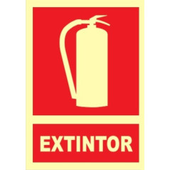 SEÑAL PVC FOTOLUM. CLASE B 210mm EXTINTOR