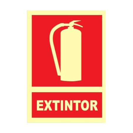 SEÑAL PVC FOTOLUM. CLASE B 210mm EXTINTOR