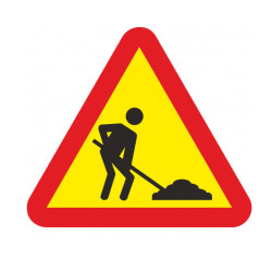 SEÑAL SERIGRAFIADA EN BOLSA DE PLASTICO ACERA EN OBRAS