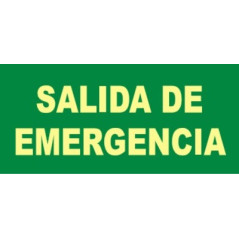 SEÑAL PVC FOTOLUM. CLASE B 297x148mm SALIDA EMERGENCIA