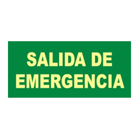 SEÑAL PVC FOTOLUM. CLASE B 297x148mm SALIDA EMERGENCIA
