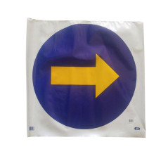 SEÑAL SERIGRAFIADA EN BOLSA DE PLASTICO DE DIRECCIÓN OBLIGATORIA DERECHA