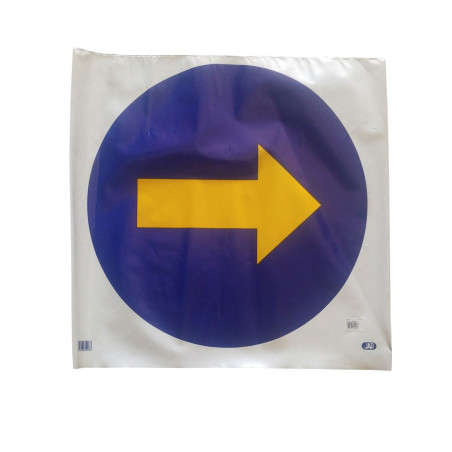 SEÑAL SERIGRAFIADA EN BOLSA DE PLASTICO DE DIRECCIÓN OBLIGATORIA DERECHA