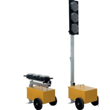Conjunto semáforos para obras portátil plegable Leds (2)
