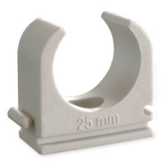 ABRAZADERA CLIP DE NYLON 25mm CON PRE-ROSCA M6 GRIS CAJA DE 100 UNIDADES