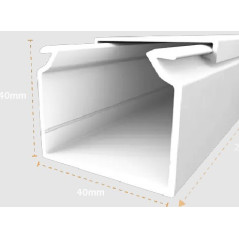 CANAL PVC 40X40 BLANCO NIEVE 2 METROS