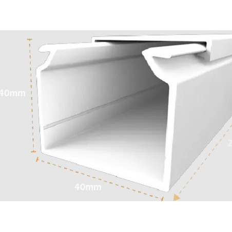 CANAL PVC 40X40 BLANCO NIEVE 2 METROS