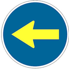 SEÑAL DE SENTIDO OBLIGATORIO IZQUIERDA CIRCULO TR-400B MOPU REFLEX I