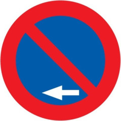 SEÑAL "PROHIBIDO APARCAR 60CM" DISCO MOPU (OFICIAL) IZQUIERDA