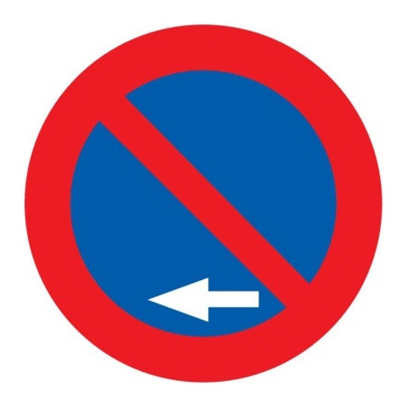 SEÑAL "PROHIBIDO APARCAR 60CM" DISCO MOPU (OFICIAL) IZQUIERDA