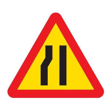 SEÑAL ECONOMICA DE PELIGRO POR ESTRECHAMIENTO DE CALZADA POR LA IZQUIERDA TP-17B