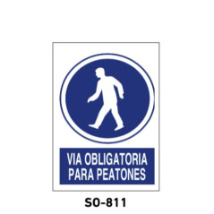 SEÑAL PVC 297x210 VIA OBLIGATORIA PARA PEATONES