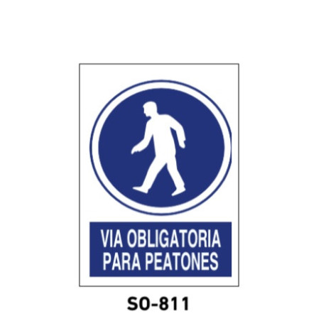 SEÑAL PVC 297x210 VIA OBLIGATORIA PARA PEATONES