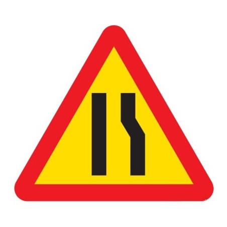 SEÑAL DE PELIGRO ESTRECHAMIENTO DE CALZADA POR LA DERECHA