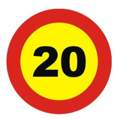 SEÑAL DE VELOCIDAD MÁXIMA 20 Km/H MOPU OBRA REFLEX I