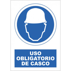 SEÑAL PVC CASCO OBLIGATORIO TAMAÑO A4