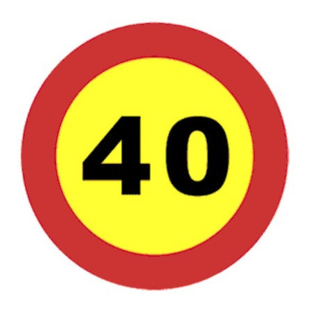 SEÑAL DE VELOCIDAD MAXIMA DE 40 KM/H CIRCULO TR-301 MOPU REFLEX I