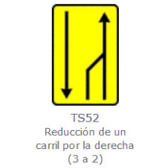 SEÑAL INDICACIÓN OBRA DOBLE SENTIDO Y REDUCCIÓN de 1 CARRIL REFLEX I
