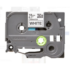 BROTHER TZES241 CINTA LAMINADA SUPER ADHESIVA NEGRO - BLANCO 18mm 8m