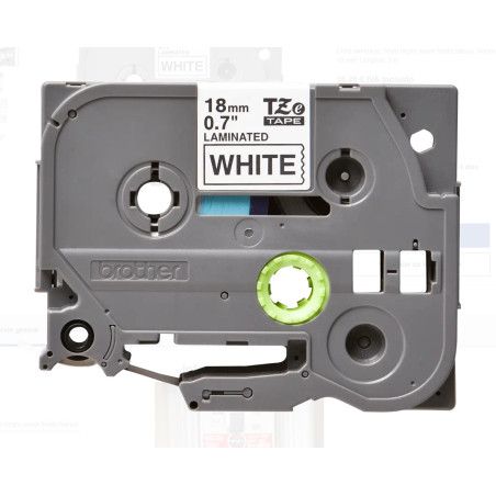 BROTHER TZES241 CINTA LAMINADA SUPER ADHESIVA NEGRO - BLANCO 18mm 8m