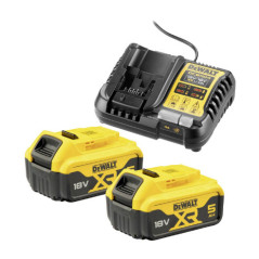 Kit BATERIAS DEWALT CARIL XR 18V LI-ION 5Ah CON CARGADOR XR 12V - 18V CARRIL LI-ION