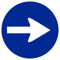 SEÑAL DE SENTIDO OBLIGATORIO DERECHA CIRCULO OBRA REFLEX I