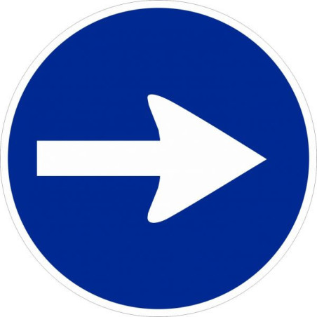 SEÑAL DE SENTIDO OBLIGATORIO DERECHA CIRCULO OBRA REFLEX I