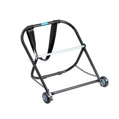 SOPORTE DE ACERO CON RUEDAS Y CORREA DE ARRASTRE PARA BOBINAS