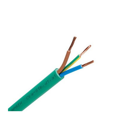 CABLE ELÉCTRICO LIBRE DE HALÓGENOS RZ1-K 3G2,5MM2 BIFÁSICO, VERDE ROLLO DE10M