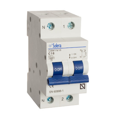 MAGNETOTERMICO SOLERA 1POLO+NEUTRO 16A (RETRACTILADO) CBM1N16 8423220093171 02853 SOLERA