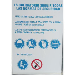 SEÑAL OBLIGATORIO SEGUIR NORMAS DE SEGURIDAD