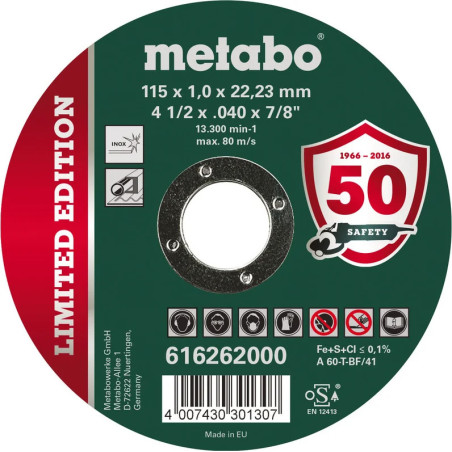 DISCO DE CORTE/DESBASTE Ø115x1mm 13200rpm METABO