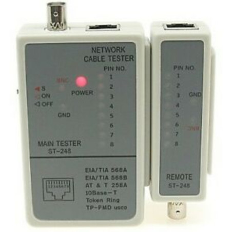 LAN TESTER COMPROBADOR DE CABLE LAN BNC RJ45