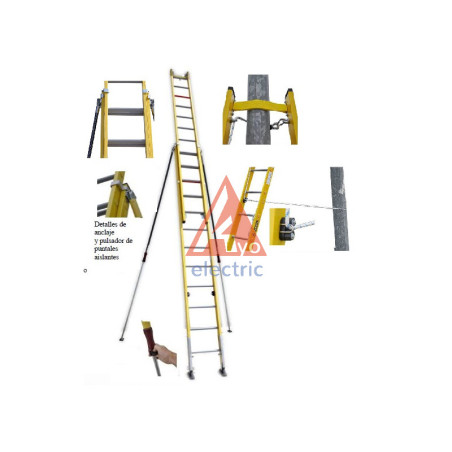 Kit fachada + poste para escaleras de fibra