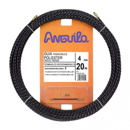GUIA PASACABLES ANGUILA POLIESTER TRIPLE TRENZA Ø4 20M