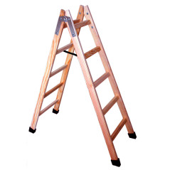 ESCALERA DE TIJERA DE MADERA SIN BARNIZAR PELDAÑOS AL ANCHO - ALTURA : Altura 2,20m (8 peldaños)