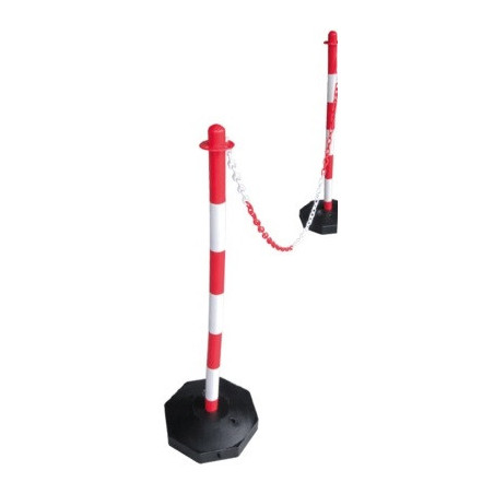 POSTE PVC SEÑALIZACIÓN CON BASE ROJO/BLANCO