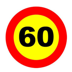 SEÑAL DE VELOCIDAD MAXIMA DE 60 KM/H CIRCULO TR-301 MOPU REFLEX I
