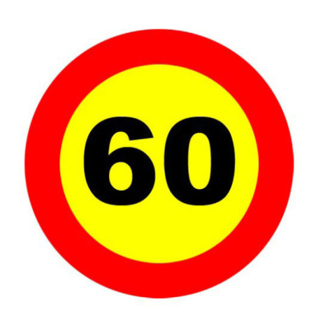 SEÑAL DE VELOCIDAD MAXIMA DE 60 KM/H CIRCULO TR-301 MOPU REFLEX I