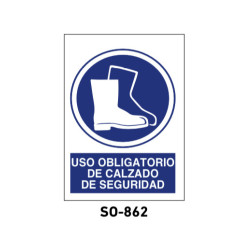 SEÑAL PVC 297x210 USO OBLIGATORIO DE CALZADO DE SEGURIDAD