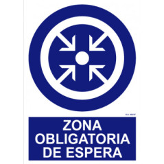 SEÑAL PVC 297x210 ZONA OBLIGATORIA DE ESPERA