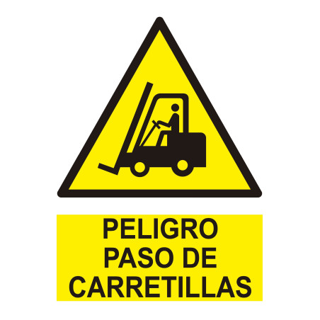SEÑAL PVC 297x210 PELIGRO: PASO DE CARRETILLAS